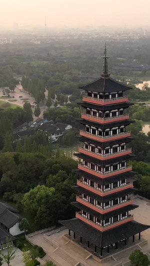 航拍扬州大明寺栖灵塔87秒视频