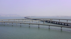 青岛胶州湾大桥航拍4K视频45秒视频
