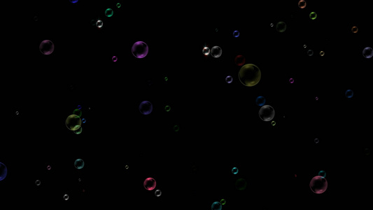 透明通道彩色气泡素材视频