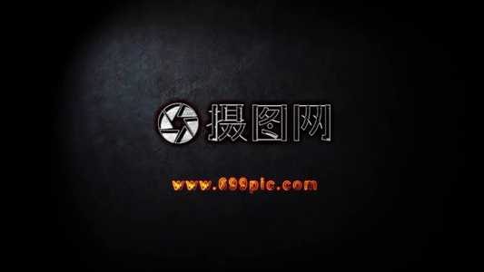 镭射激光射击火焰logo演绎AE模板视频