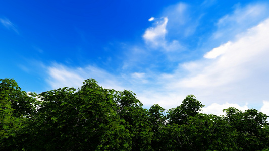 蓝天白云唯美绿色环保视频