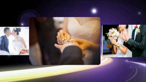 炫光背景正面旋转婚礼婚庆图片展示开场宣传会声会影X10模板117秒视频