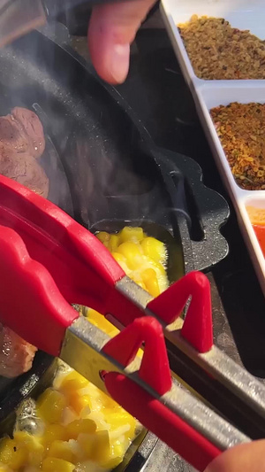 韩式烤肉特色餐饮美食素材特色美食35秒视频