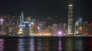4k香港城市夜景延时10秒视频