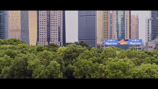 上海CBD大楼电影比例视频视频