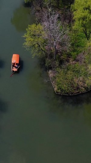 江苏5A景点溱湖国家湿地公园河道泛舟视频风景名胜55秒视频