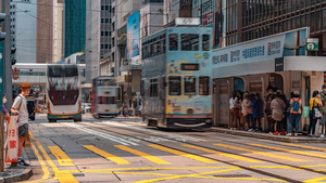 8k香港车水马龙交通延时8秒视频