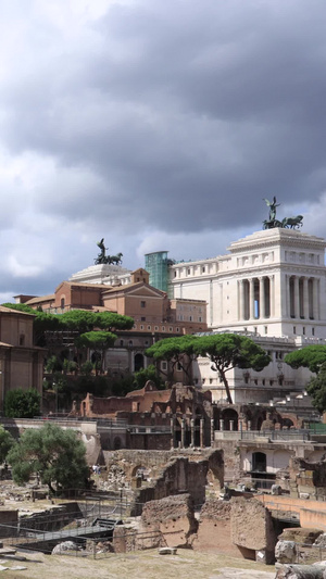 意大利罗马古罗马市集古建筑遗址延时视频过渡镜头21秒视频