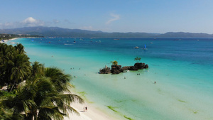 菲律宾长滩岛海边沙滩航拍22秒视频