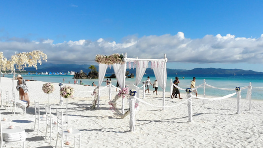 菲律宾长滩岛海边婚礼会场视频