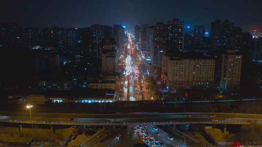 城市夜景4K航拍视频