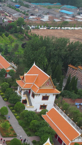 航拍4A景区白马寺景点东南亚风格建筑群风景名胜视频