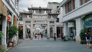潮州旅游景点牌坊街延时52秒视频