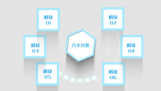 白色简约科技分类AE模板 视频