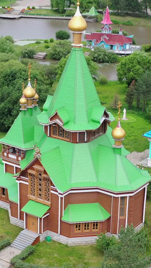 哈尔滨伏尔加庄园圣尼古拉教堂哈尔滨航拍34秒视频