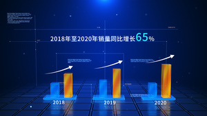 高端科技柱状数据图表AE模板40秒视频