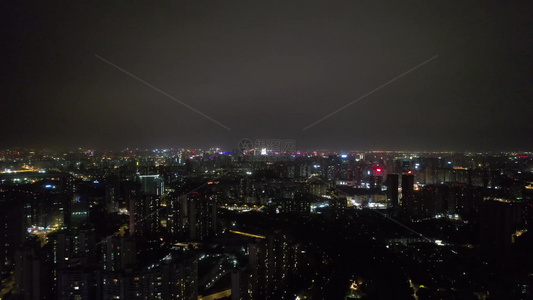 四川成都夜景大景航拍视频