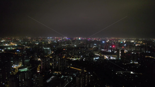 四川成都夜景大景航拍视频