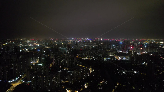 四川成都夜景大景航拍视频