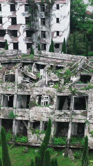 航拍512汶川地震废墟遗址震中遗址76秒视频