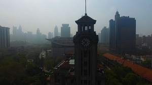 航拍上海建筑钟 大楼商业2078秒视频