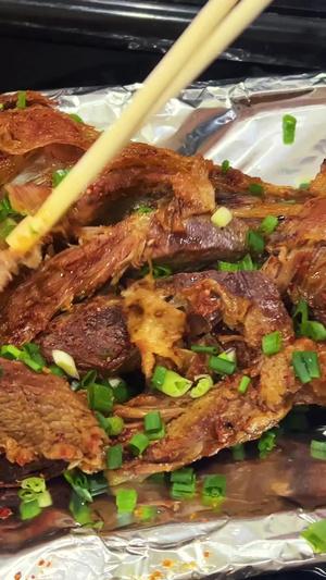 餐饮美食内蒙古美食烤羊腿特色小吃素材餐饮素材59秒视频