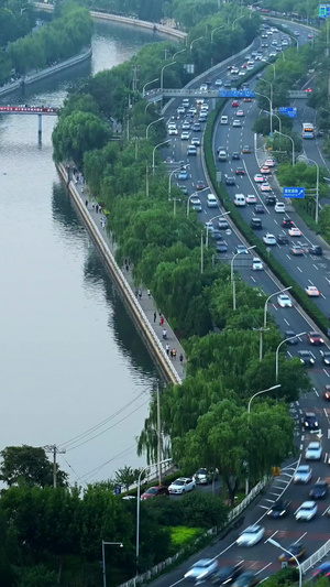 北京东南二环车流延时北京建筑20秒视频