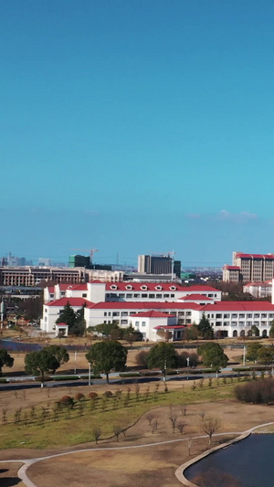 航拍上海师范大学校园上海风景16秒视频