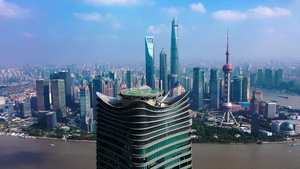 4K航拍上海地标白玉兰大厦95秒视频