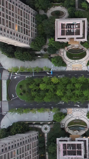 航拍俯拍城市高楼建筑道路街景交通车流素材城市素材55秒视频