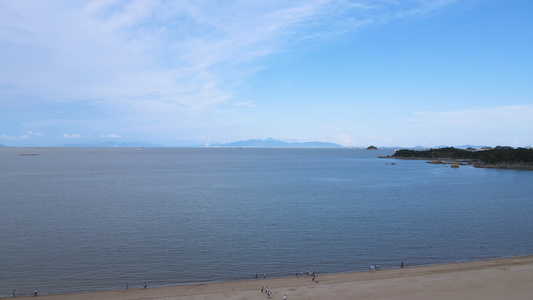 航拍广东珠海海景沙滩浴场4k素材视频