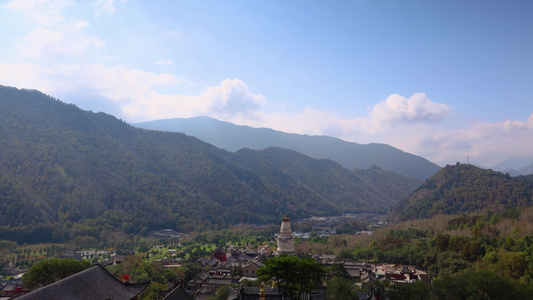 五台山景区寺庙建筑群延时视频视频