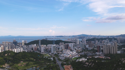 航拍旅游城市广东珠海城市全景4k素材视频