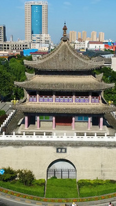 西安鄠邑区钟楼航拍陕西省重点文物视频