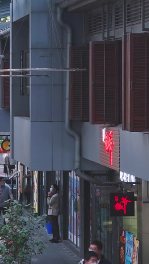 城市商业中心美食街人来人往商业素材商业街12秒视频