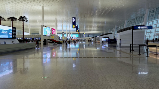 国内机场出发大厅4K视频素材视频