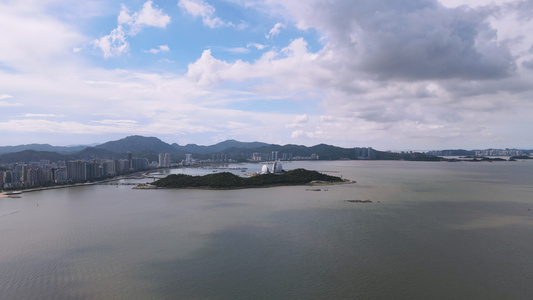 航拍广东珠海海景旅游风光4k素材视频