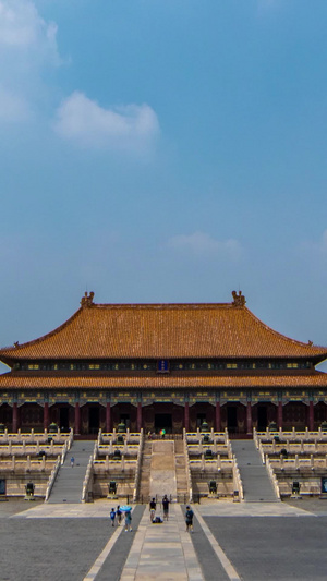 北京故宫博物院全景延时蓝天白云26秒视频