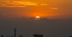 夕阳西下太阳特写4K延时视频19秒视频