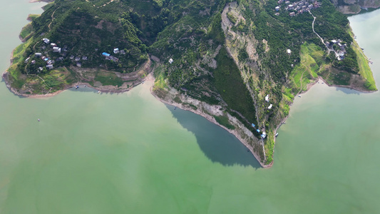 重庆奉节县长江山水自然风光美景航拍素材视频