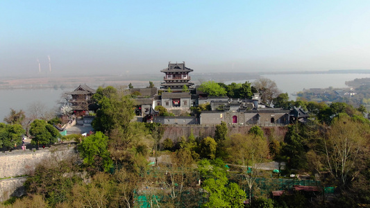 航拍5A景点北固山风景区甘露寺多景楼视频视频