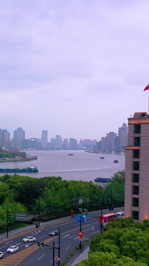 航拍上海浦东浦西上海地标157秒视频