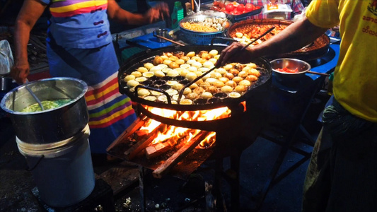 缅甸曼德勒夜市美食视频