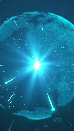震撼粒子光圈科技地球科技球体10秒视频