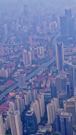 上海城市天际线航拍金鹿立交35秒视频