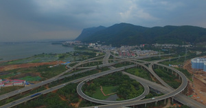 4k云南最大高速公路立交桥航拍39秒视频