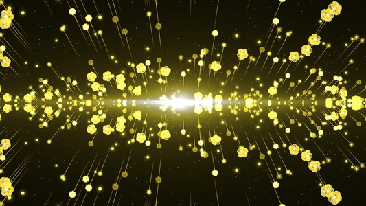 动态金色大气粒子花朵拖尾背景视频元素视频