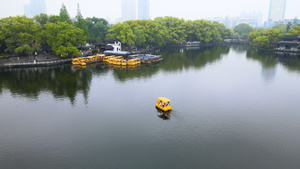 宁波5A风景区月湖游船航拍合集4K164秒视频