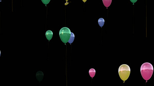 透明通道七彩气球视频素材60秒视频
