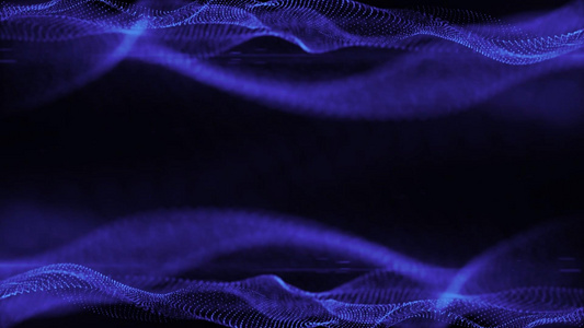 蓝色科技感粒子波浪带通道透明背景动态视频元素视频